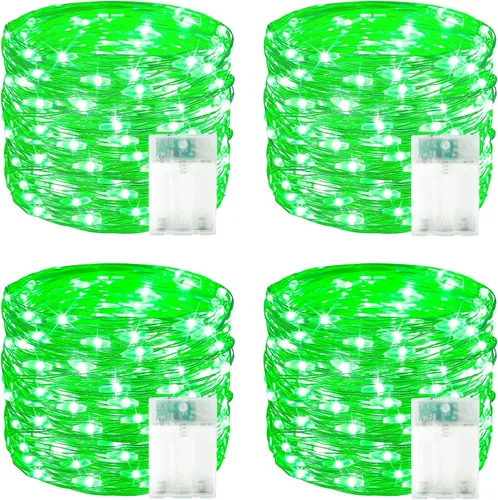 Vista 21 de Serie de luces LED RGB parpadeantes que cambian de color, funciona con pilas, para decoración de interiores y exteriores, con temporizador y control
