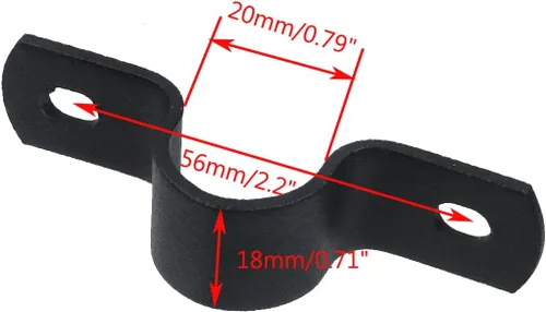Vista 3 de MY MIRONEY Abrazaderas de tubo de metal negras en forma de U, abrazaderas de tubo en forma de silla de montar, diámetro de 0.59 pulgadas con 2