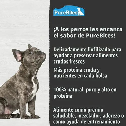 Vista 5 de PureBites Golosinas liofilizadas para perros de hígado de cordero, 1 ingrediente, fabricadas en Estados Unidos, 3.35 onzas