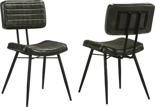 Vista 12 de Coaster Home Furnishings - Misty - Cuero y metal - Sillas laterales de comedor tapizadas con asiento y respaldo copetudos - Comedor y cocina casera
