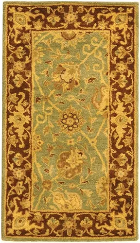 Vista 49 de SAFAVIEH Colección Antigüedades - Alfombra de 6' redonda, marrón y verde, hecha a mano, diseño oriental tradicional de lana, ideal para áreas