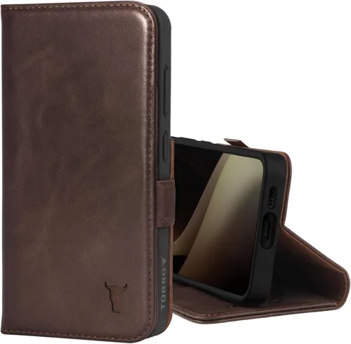 Vista 8 de TORRO Funda compatible con Samsung Galaxy S24 5G – Funda de piel premium tipo cartera con función atril y ranuras para tarjetas
