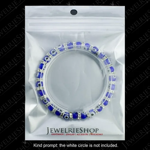 Vista 5 de Pulsera con cuentas de mal de ojo turco, con abalorio de vidrio veneciano con espaciadores rondelle