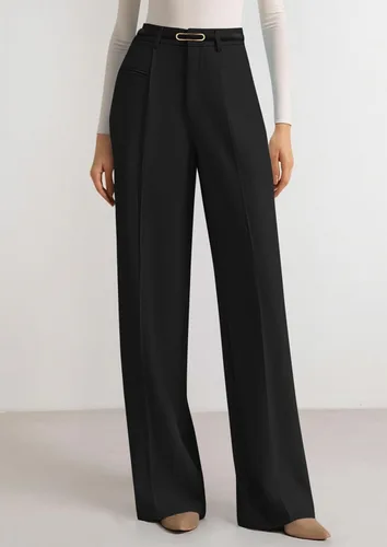 Vista 7 de PRETTYGARDEN Pantalones de vestir de trabajo de pierna ancha a medida para Negro