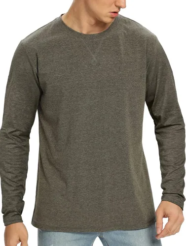 Vista 29 de NITAGUT Camiseta clásica de algodón para hombre con cuello redondo