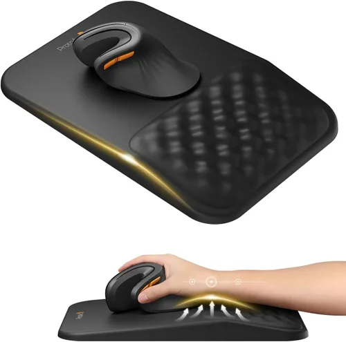 Vista 12 de ProtoArc MP50 - Alfombrilla de mouse ergonómica con reposamuñecas, alfombrilla de mouse MP50 con diseño de masaje, espuma viscoelástica suave y base