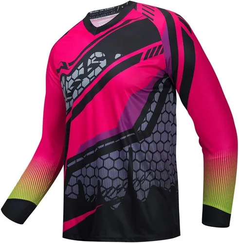 Vista 152 de Hotlion Camiseta de ciclismo para hombre, manga larga, MTB Motocross, ropa de carreras todoterreno