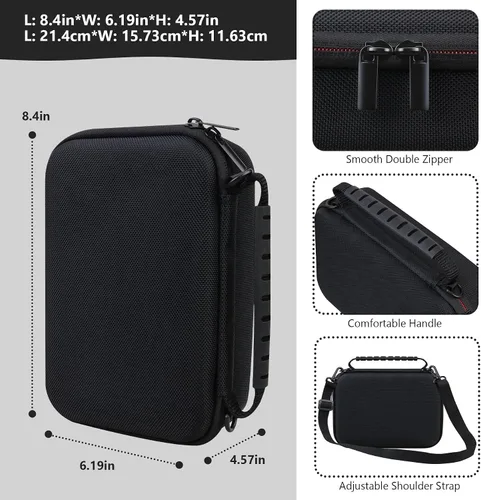 Vista 3 de Funda rígida de viaje para cámara digital Sony ZV-1F / ZV-1 / ZV-1 II, funda protectora para kit de accesorios Vlogger, trípode y micrófono