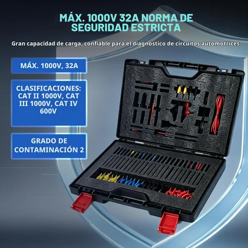 Vista 8 de AUTOOL Kit de cables de prueba de multímetro, adaptadores de terminales de varios tamaños, conectores de prueba de enchufe de plátano de 92 piezas