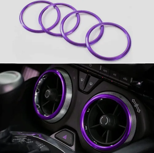 Vista 12 de para accesorios de Camaro AC Manija de aire acondicionado Cubierta de ventilación de salida para Chevrolet Camaro 2016, 2017, 2018, 2019, 2020 Azul