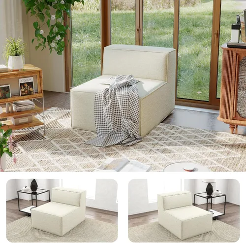 Vista 30 de Sofá Seccional Modular de 38", Juego de Asientos de Sofá Convertible en Cubo Comprimido, Combina Forma de L y Forma de U, Ensamblaje Fácil, Ahorro