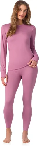 Vista 9 de Cuddl Duds Heavyweight 2 Piece Sets Base Layer Thermal Underwear for Women Negro