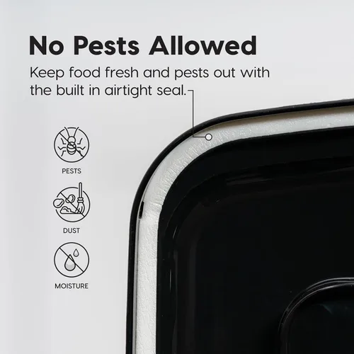 Vista 19 de Contenedor hermético para almacenamiento de alimentos Iris Premium, Bronceado, pequeño Wheels for Mobility, Airtight Seal, BPA-Free, Best for Bird