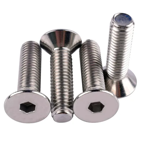 Vista 14 de Tornillos avellanados de cabeza plana de 1/4-20 x 1-1/2", pernos de casquillo hexagonal, acero inoxidable 304 18-8, rosca de máquina completa