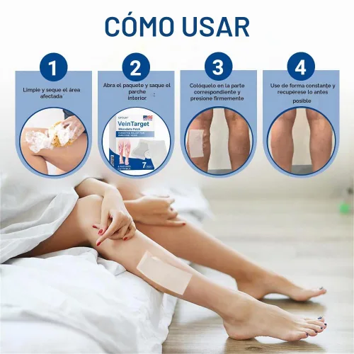 Vista 7 de Vein Target Microdarts Patch, tratamiento profesional de venas varicosas para piernas, parche GFOUK Vein Target, alivia la circulación sanguínea