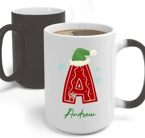 Vista 10 de Tazas de café con iniciales de Navidad 2025, taza con monograma, tazas de Navidad personalizadas con nombres, taza para niños, tazas de café, tazas