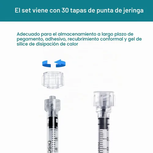 Vista 4 de Paquete de 30 jeringas Luer Lock de 0.03 fl oz sin aguja, jeringas