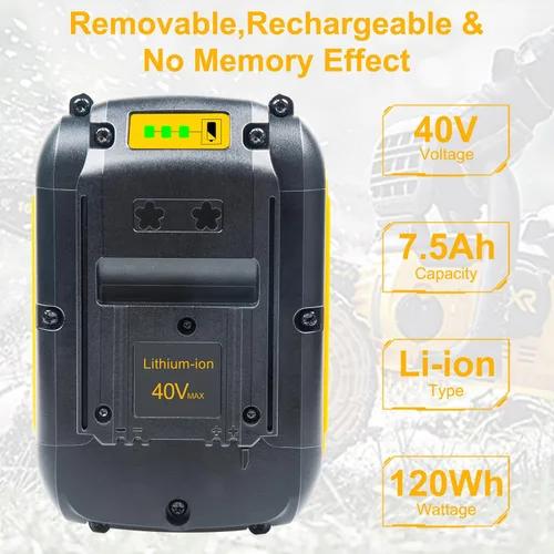 Vista 6 de DTK Reemplazo de 7.5Ah para batería Dewalt 40V DCB404 DCB406 DCB407 DCB114