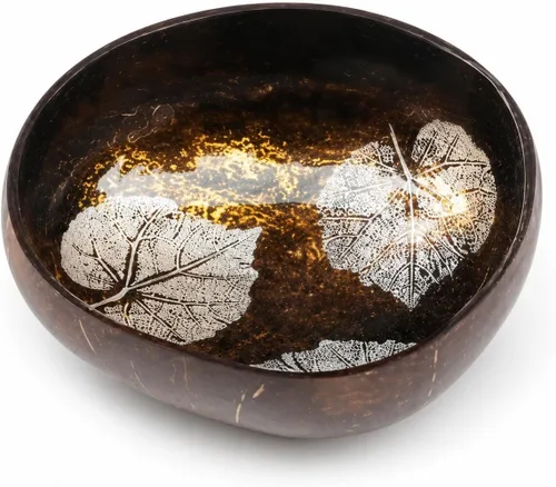 Vista 11 de ChezMax Tazón Natural de Cáscara de Coco con Madreperla Incrustada, Tazones de Cáscara de Coco para Llaves de Entrada, Recipiente para Caramelos