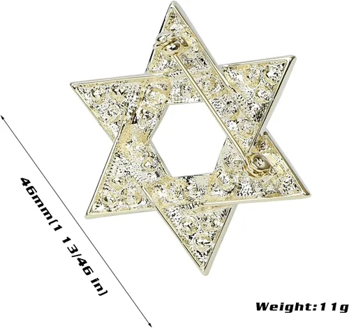 Vista 6 de VVCome Broche de estrella de David con diamantes de imitación y estrella de David, broche de solapa espiritual