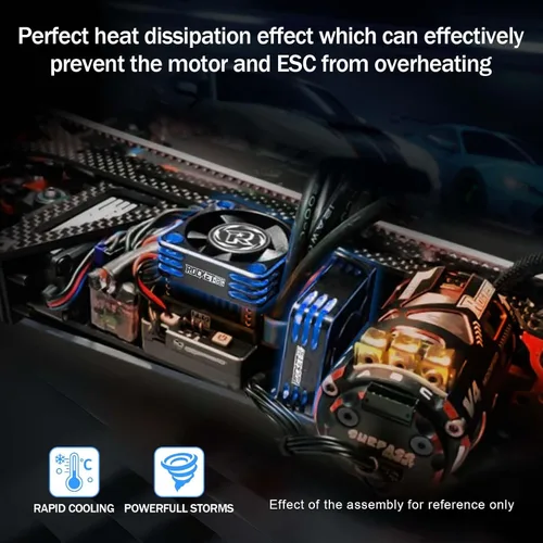 Vista 7 de Paquete de 2 ventiladores de refrigeración de motor de 1.181 in, ventilador de enfriamiento ESC de 28000 RPM, disipador de calor RC para 1/8 1/10