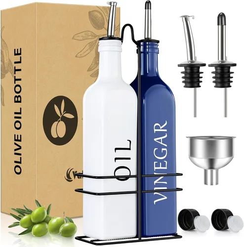 Vista 9 de Vakoo - Dispensador de aceite y vinagre, 17 onzas, azul y negro azul+negro