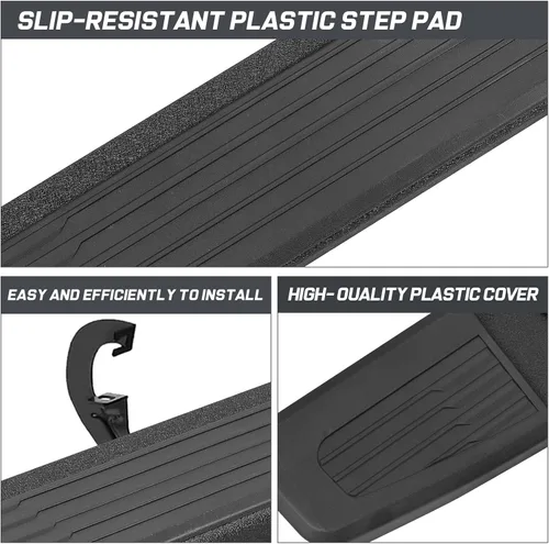 Vista 7 de COMNOVA - Estribos de 6 pulgadas compatibles con Ford F150 Crew Cab 2004-2014 (4 puertas de tamaño completo). Estribos F150 Crew Cab, barras de Negro
