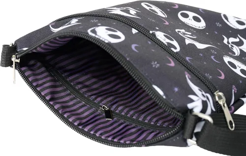 Vista 5 de Disney Bolso bandolera Nightmare Before Christmas Jack Skellington AOP Sling para mujer, Negro