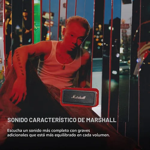 Vista 2 de Marshall Emberton III - Altavoz Bluetooth portátil, diseño resistente e impermeable IP67, sonido estéreo fuerte, graves profundos con tiempo