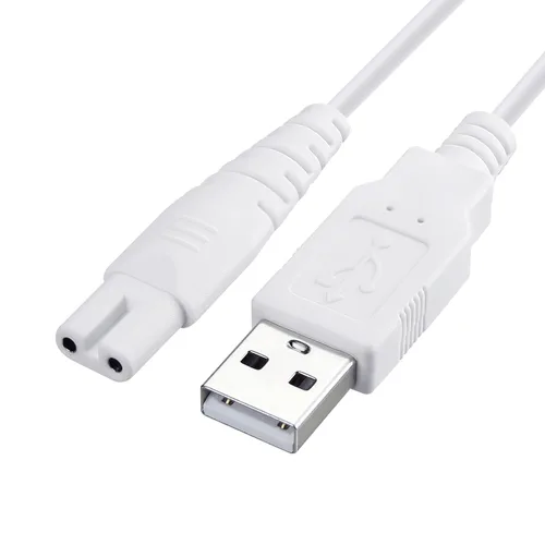 Vista 3 de Cable de carga para COSLUS, Mospro, Aquasonic, Nicefeel Water Flosser Blanco Cable de carga USB de repuesto