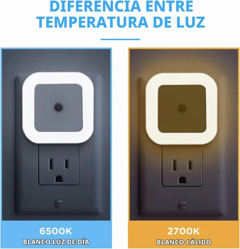 Vista 7 de Luz nocturna LED enchufable con sensor de atardecer a amanecer para dormitorio, baño, cocina, pasillo, escaleras, blanco cálido, paquete de 6