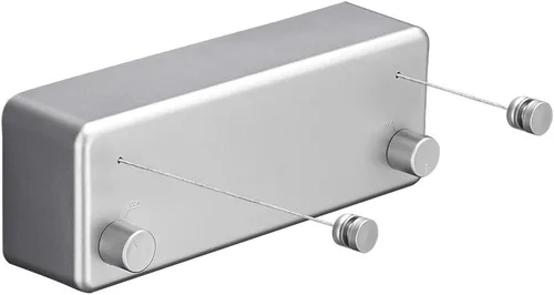 Vista 9 de BESy Funda retráctil ABS + secadora de aluminio con cuerda doble de acero inoxidable ajustable, estilo hotel, resistente, método de montaje