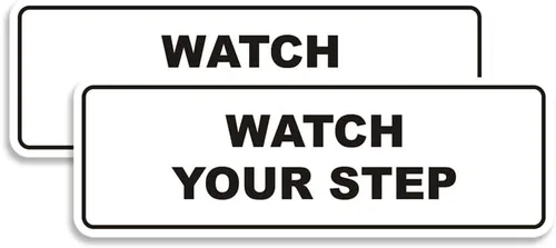 Vista 20 de Signs ByLITA Letrero estándar para pared o puerta con texto en inglés «Watch Your Step», señalización de salud y seguridad (negro), mediano