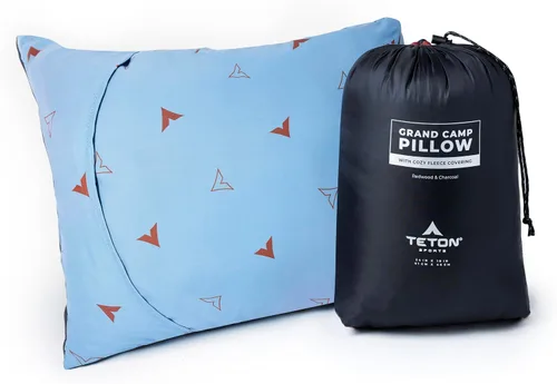 Vista 12 de Almohada de campamento Teton Sports; Ideal para viajes, camping y mochileros; Lavable, cuadros azules