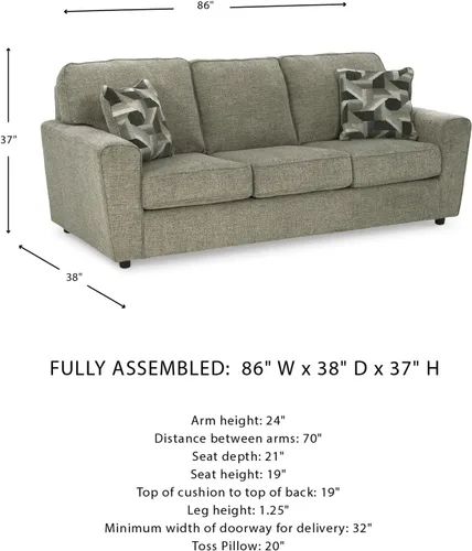 Vista 12 de Signature Design by Ashley Sofá Cascilla Casual, Gris Claro