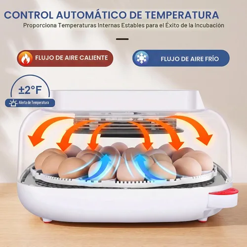 Vista 4 de Sailnovo 24 Egg Incubators for Hatching Eggs, 360° View with 4 Modes, Blue