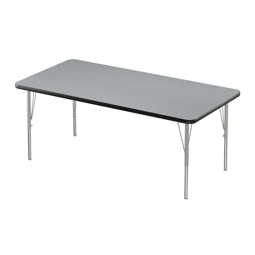 Vista 26 de Correll - Mesa de actividades rectangular Econoline de 30 x 60 pulgadas, parte superior de melamina de granito gris, altura ajustable