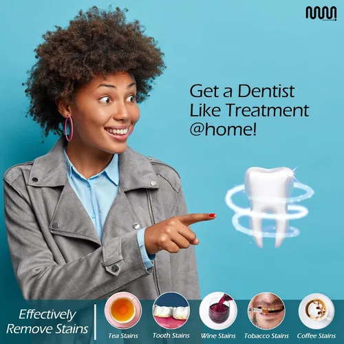 Vista 2 de MasterMedi Tiras blanqueadoras dentales, tira blanca no sensible para blanquear los dientes, 14 tratamientos