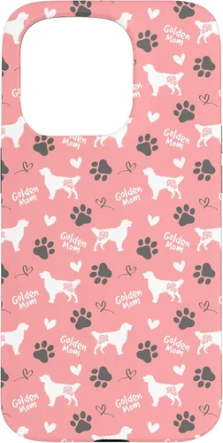 Vista 14 de Golden Retriever - Carcasa para iPhone 17, diseño de mamá y perro, diseño floral, color rosa