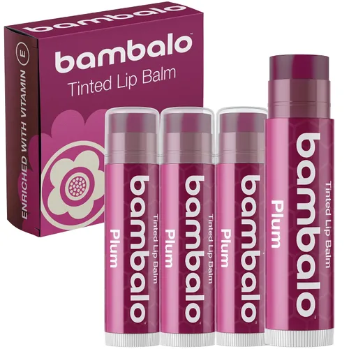 Vista 6 de Bálsamo labial tintado carmesí, paquete de 4 unidades, cuidado hidratante hidratante, tinte rojo intenso, fórmula orgánica natural, acondicionador