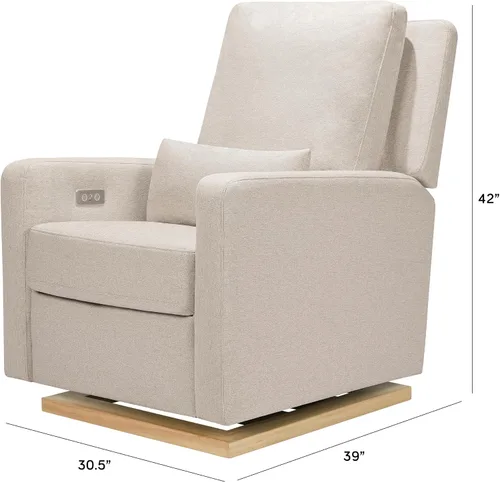 Vista 3 de Babyletto Sigi Recliner/Glider para guardería en Performance Beach Tejido ecológico Performance Beach