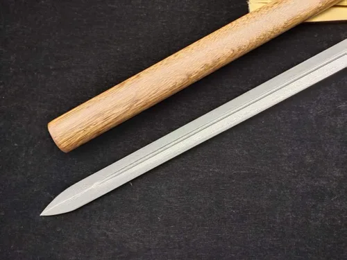 Vista 5 de Espada chino (Patrón plegable única (Acero Groove Hoja, Rosewood scabbard) Tang, longitud completa 39