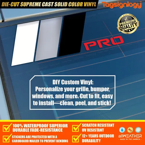 Vista 4 de Paquete combinado, calcomanía de vinilo a rayas tricolor, clásica, retro, para decoración de bricolaje, compatible con Tacoma 4Runner Tundra Rav4