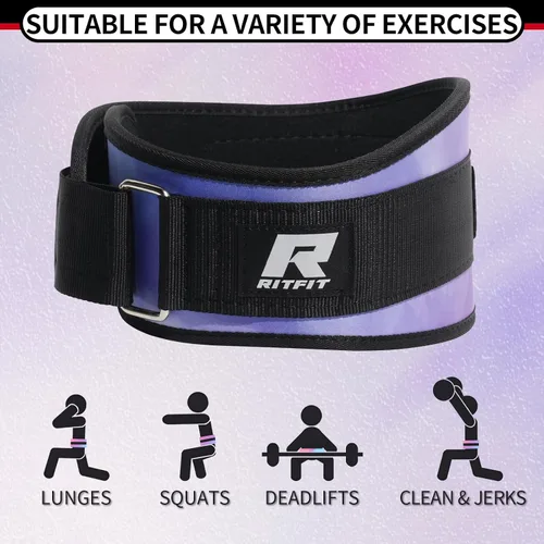 Vista 4 de RitFit Cinturón de levantamiento de pesas, ideal para sentadillas, estocadas, peso muerto, propulsores - hombres y mujeres - 6 pulgadas Camuflaje