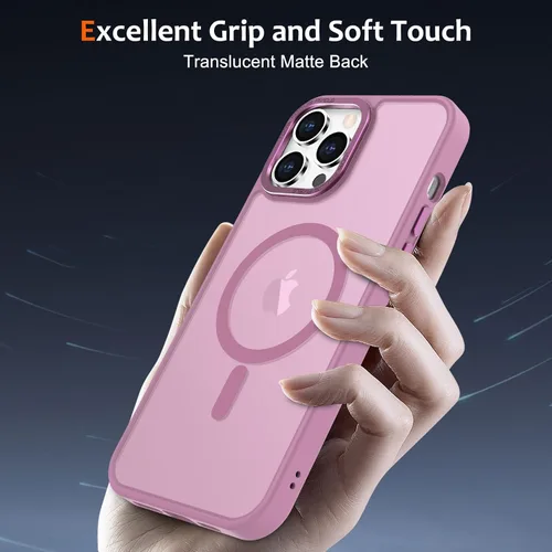 Vista 220 de Anuck - Funda magnética para iPhone 11 compatible con MagSafe, carcasa trasera mate translúcida dura, borde de TPU, delgada, resistente a impactos