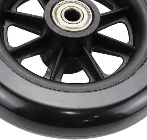 Vista 4 de Wealrit Black Solid Walker Wheels Reemplazo - Ruedas de 5 pulgadas (paquete de 4)