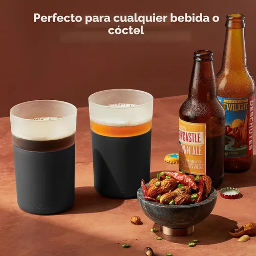 Vista 6 de Rabbit Vasos de cerveza congelables, 2 unidades (paquete de 1), color negro
