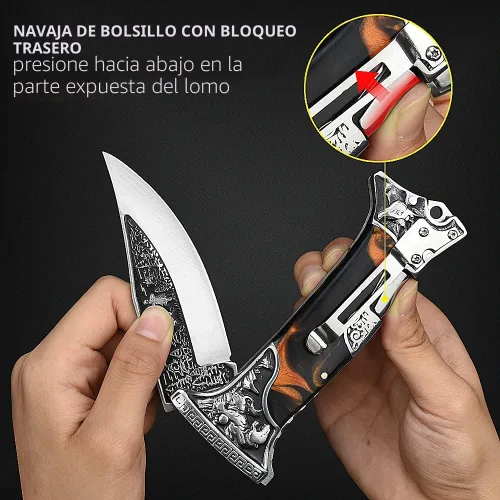 Vista 8 de NedFoss TIGER ROAR - Cuchillo de bolsillo de regalo para hombres, papá