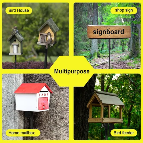 Vista 4 de Poste para casa de pájaros de 126 pulgadas, soporte para comedero de pájaros, poste resistente para casa de colibríes para estación de comedero