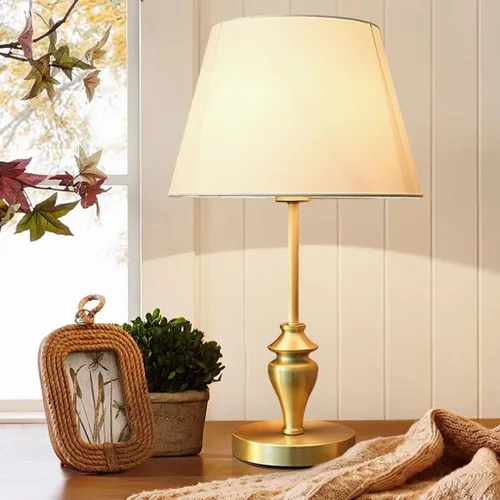 Vista 6 de Lámpara para escritorio, sala de estar, retro, totalmente de cobre, lámpara de noche para dormitorio, estudio en casa, lámpara de mesa de lectura